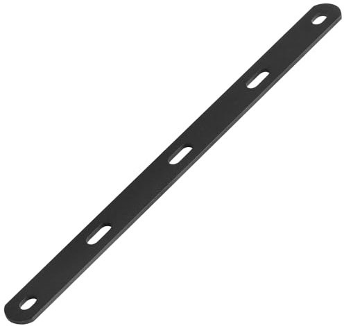 TSSS 6 PCS Black Slotted Mending Plate 405x30 mm,Slotted Flat Straight Straps Brace,Heavy Duty Steel Metal Repair Flat Plate,9 Gauge
