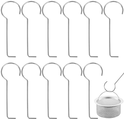 12PCS Steel Drain Grid Puller,Stainless Steel Grille Puller Lift Out Key,for Shower Drain Cleaning Shower Drain Removal Tool