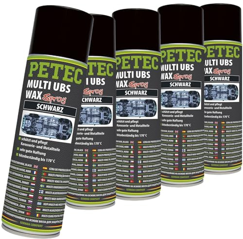 PETEC 5x 73460 Unterbodenschutz | 5x 73460 PETEC Multi Ubs Wax Kautschukbasis Black,