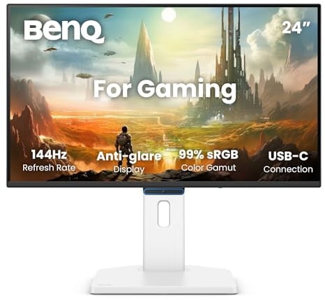 BenQ GW2490TE 23,8 1080p FHD 144Hz IPS Eye-Care Home Office Monitor, USB-C, 1920x1080, Visual Optimizer, Flicker-free, Low Blue Light, Ultra Slim Bezel, Certificato TUV, Design ergonomico, Eye-CareU