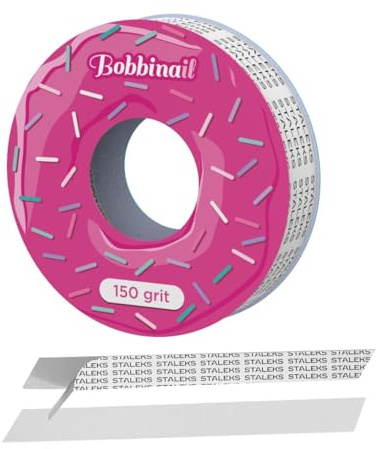 STALEKS PRO BOBBINAIL recambio desechable de lima blanca adhesiva en rollo Expert para Donut dispensador de lima 6mts (Grano 150)