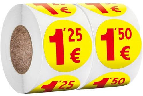 HiyyFloy Flohmarkt-preisaufkleber, 500 Stück, Ablösbar, Selbstklebend, Preisschild-Aufkleber Für Flohmärkte, 1,25/1,5 Euro, Vorgedruckte Preisaufkleber