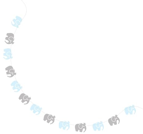 TOYANDONA 2 Stück Babygeburtstag Girlanden Elefanten Partybanner aus Papier Blau Grau zum Aufhängen für Innen und Außen