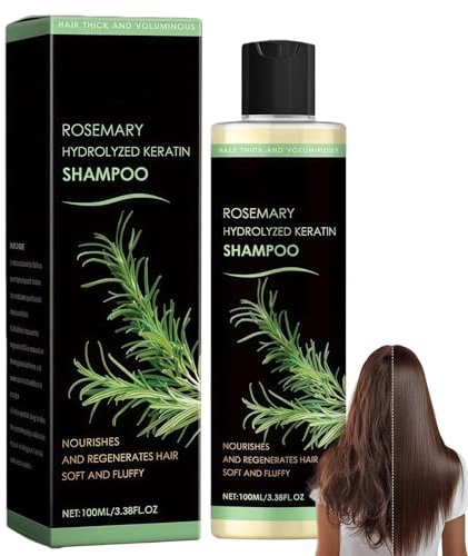 Rosemary Hair Growth Shampoo with Hydrolyzed Keratin, H/air Thickening Ha/ir Loss Shampoo for Women, Strengthening Hair Growth Rosemary Sham/poo for Men & Women, 1 Pack (100ml)
