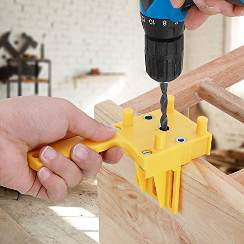 Aolidsive Woodworking Dowelling Jig, Plastic Handheld Drill Guide with Bubble Level for Hole Alignment