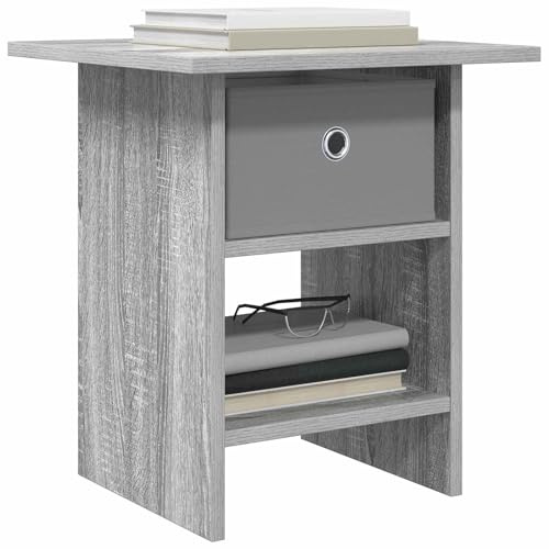 vidaXL Nachttisch Graues Sonoma 41 x 40 x 45 cm Holzwerkstoff, Wohnzimmer Tisch, modernes rechteckiges Design, robuster Nachttisch, platzsparend mit viel Stauraum