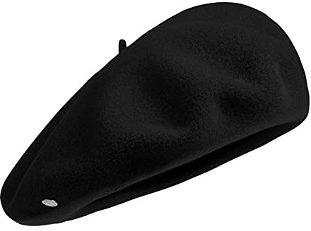 Laulhere L´Autentique Baskenmütze Baske Damenbaske Herrenbaske Merino Merinomütze Wollmütze Winterbaske (One Size - schwarz)
