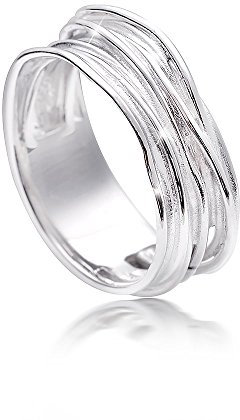 MATERIA Damen Wickel-Ringe 925 Sterling Silber rhodiniert in Ring-Schachtel SR-92-57 (18.1 mm Ø)
