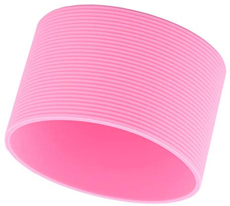 Sourcingmap Silicone Outdoor Round Nonskid Water Bottle Mug Cup Sleeve Cover 6.5cm Dia Pink