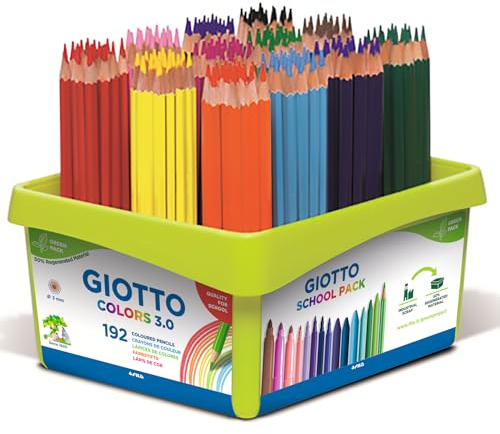 GIOTTO Colors 3.0 Colouring Pencils Schoolpack 192 Pencils Assorted Colours | Assorted Colours, For Children, Parties & Primary Schools