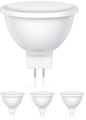 ledscom.de 4 Stück GU5.3 LED Leuchtmittel, MR16, warmweiß (2700 K), 5 W, 430lm, 104°, matt