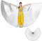 Wuchieal Bauchtänzerin Isis Wings Halloween Darstellende Angel Wings für Carnival Einschließlich Stöcke/Tasche (Silber, One size)