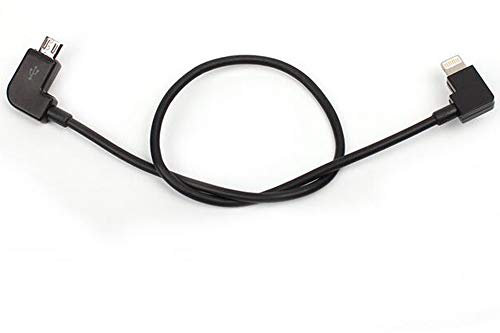 Linghuang 30cm Câble de Données Micro USB vers iOS pour Connecter Smartphones/Tablettes à Télécommande pour DJI Mini SE/Mavic Mini/Pro/Spark/Mavic Air/Mavic 2