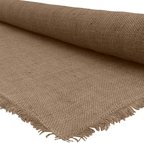 Saferide Jute-Stoff (Rupfen) aus 100% Natürlicher Jute 35m2 (50m x 0,7m) Gewicht 305 g/m2 Meterware Ökologischer Naturbelassener Jutestoff Engmaschig Rustikale Naturoptik