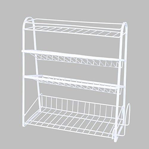 4-Lagen-Metall-Küchen-Speicher-Rack, Parfüm-Rack, Glasflasche Aufbewahrungsbox, Badezimmer Lagergestell, 38,5 x 9 x 41-Weiß