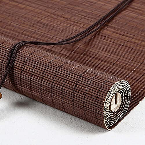 130x220cm Bambusrollo Natur, Bambus Rollo Blickdicht, Sichtschutz Rollo, Bambus Fenster-Rollo Für Terrasse/Garten, Verdunkelungsjalousien Schattierung Bambusvorhang