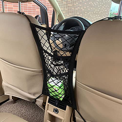 2 Lagiger Auto Rücksitz Netztasche, Netztasche Kofferraum Auto Organizer Schutznetz Autositz Aufbewahrungsnetz Organisationsnetz Halter Barrier für Hunde Kinder