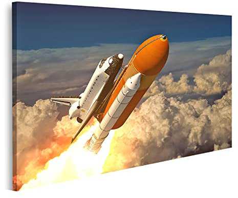 islandburner Bild auf Leinwand Space Shuttle In Den Wolken Wandbild Poster Kunstdruck Bilder