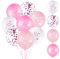 COLOFALLA 40 Stück Luftballons Taufe Kommunion Konfirmation Deko Erstkommunion Dekoration Rosa Weiß Fische Ballons mit Bänder für Mädchen Geburtstag Hochzeit