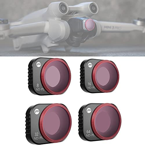 PGYTECH Mini 3 Pro Filter UV CPL ND NDPL Linsenfilter für DJI Mini 3 Pro (4pcs (ND8PL+ND16PL+ND32PL+ND64PL))