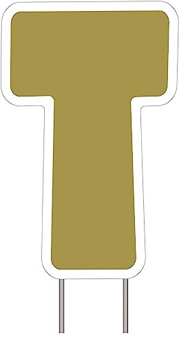 amscan- Cartello da Cantiere Lettera T-64 cm x 41 cm | Oro | 1 pz. Segno del Cortile, 190995