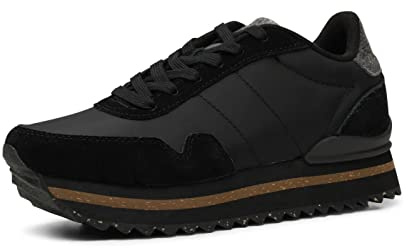 Woden Damen Nora III Plateau Sneakers, Größe 38, 020 Schwarz