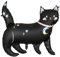 Folienballon schwarze Katze 81x80cm - XXL Ballon für Helium oder Luft - großer Luftballon für Gruselparty Kindergeburtstag Geburtstag - Folienluftballon als Partydeko - Schwarz