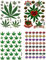 4 Bogen Metallic Glitzer Effekt - Cannabis Weed Gras Sticker Aufkleber Sticker Promotion Kindergeburtstag Dekorieren Hobby Basteln Sammeln selbstklebend und vorgestanzt
