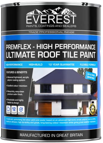 Everest Trade - Premflex Ultimate Roof Tile Paint & Sealer (Light Grey, 5 Litre)