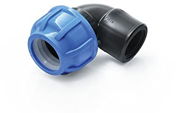 PP-Fitting Qualitäts Produkt MEGA Auswahl alle größen von Verschraubung für PE-Rohr Klemmverbinder Trinkwasser Winkel (Winkel 90° mit IG, 20 - (1/2))