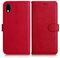 DENDICO Coque pour iPhone XR, PU en Cuir Coque Portefeuille Étui Housse, Design Classique TPU Coque pour iPhone XR, Rouge