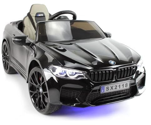 FINOOS Voiture électrique Enfant B.M.W M5 24V, avec télécommande 2.4Ghz, 1-6 Ans (Noir)