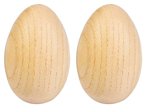 AOVNA 2Pcs Wood Egg Shakers Musical Egg Sanded Egg Musical Egg Musical Percussion Instrument Musical Instrument toys for Children
