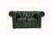 Chesterfield Sofa Class - The Chesterfield Brand | 2 Sitzer Sofa | 100% Leder, handgefertigt, Original Chesterfield | Breite 150 cm | Cloudy Grün