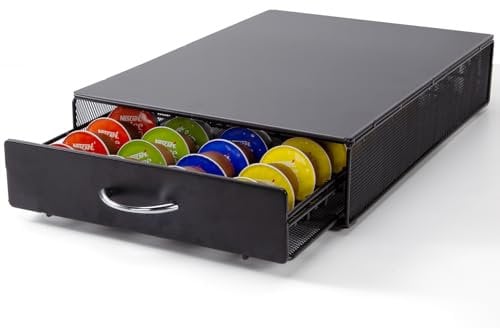 SYSYLY Cassetto Porta Cialde caffè,Porta Capsule per caffè Compatibile con Dolce Gusto,Nespreso Vertuo Capsules,Capacità: 40 capsule,Nero.