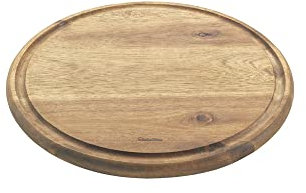 Metaltex rundes Schneidebrett aus Akazienholz mit Saftrille, Ø 24 cm, Braun