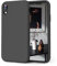 OIIAEE Silicone Case Compatible with iPhone XR Case 6.1 Inch, Soft Ultra Slim Protective Shockproof Liquid Silicone Phone Case with Anti-Scratch Microfiber Lining,Space Gray