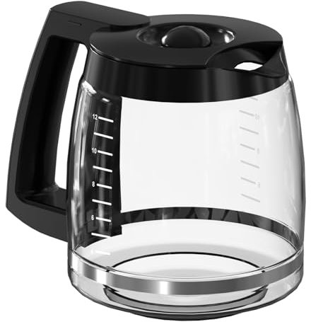 12 Cup Coffee Maker Carafe Replacement Compatible with Cuisinart Coffee Maker DCC-1100BK, DCC-1200, DCC-2650, CHW-12, CHW-12P1, DGB-400, DGB-550BK, DGB-550BK1, DGB-625BC, DGB-700BC, SS-12 and SS-15