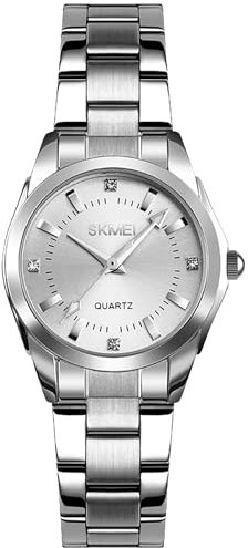 CIVO Damen Uhren Edelstahl Silber Armbanduhr Frauen Damen Elegant Kleid Wasserdicht Analog Quarz Minimalistisch Uhr Geschenke für Frauen Damen