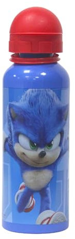 OM SUPPLIES Borraccia sportiva in alluminio con personaggi sonici, 520 ml, per vacanze, ritorno a scuola, per bambini, pranzo (Sonic)