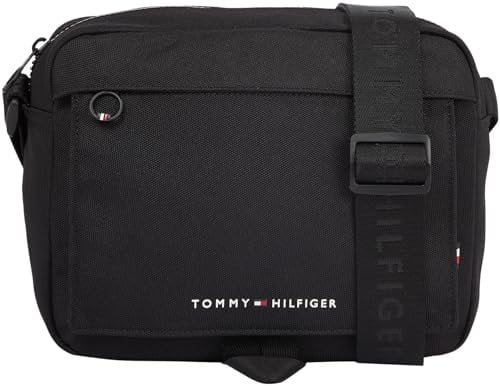 Tommy Hilfiger Herren Umhängetasche Mini Messenger Klein mit Reißverschluss, Schwarz (Black), Einheitsgröße
