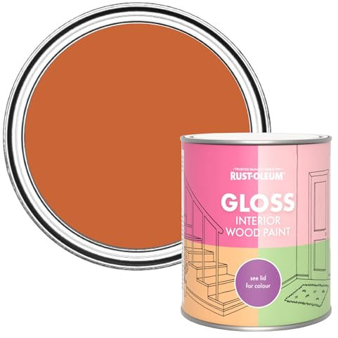 Rust-Oleum Orange Interior Wood Paint in Gloss Finish - Tiger Tea 750ml