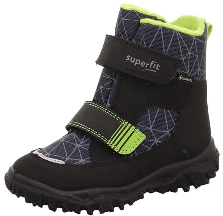 Superfit Jungen HUSKY warm gefütterte Gore-Tex Schneestiefel, SCHWARZ/HELLGRÜN 0020, 28 EU