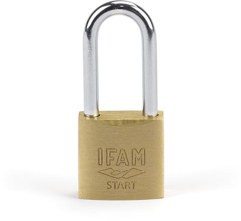 IFAM Candado Antirrobo SR30AL Gama Start, 30 mm, Arco Largo, Sistema Doble Enganche, Incluye 2 Llaves de Serreta, Resistencia y Fiabilidad, Ideal para Maletas, Taquillas, Cajones y Cajoneras, Talleres