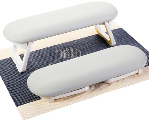 SAVILAND Arm Rest for Nails Tech, Foldable Nail Arm Rest with Non-slip Mat Nail Hand Rest Nail Cushion Soft Leather Practice Manicure Pillow Nail Table Hand Rest for Nails Art Salon Professional Use