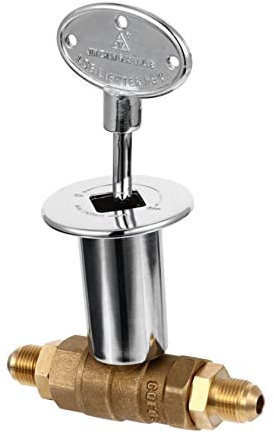 HANABASS Gas Absperrventil Für Feuerstelle Vierteldrehbar Npt Anschluss Für Innen Und Außenbereich Mit Schlüssel
