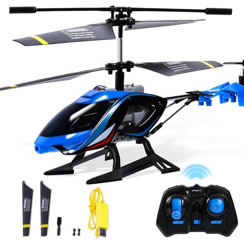 A ALPHA Sky Rover Hélicoptère RC, 2.4G Avion télécommandé avec lumières LED, Hélicoptère télécommandé Jouet intérieur extérieur pour Enfants Garçons Filles 8 9 10 11 12 Ans, Bleu
