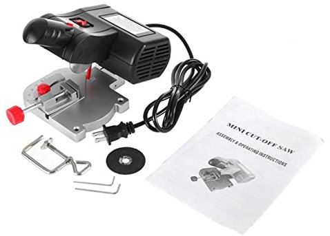Fresadora de madera Mini máquina de corte, Banco de corte de hoja de acero, sierra de mesa eléctrica, corte de madera y plástico de Metal, herramientas de bricolaje, calibre de inglete de ajuste Corte