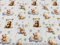 Bären TEDDY Stoffe, Kinderstoffe, 100 % Baumwolle, Bastel- und Bastelstoffe, Meterware, 1 m x 140 cm