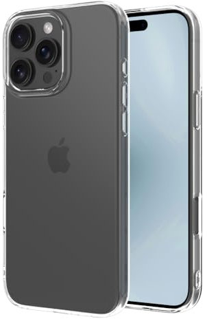 Captor Cover Trasparente per Apple iPhone 16 Pro Max, Custodia TPU in Silicone Flessibile Morbida e Sottile, Protezione con Bordo Rialzato per Schermo e Fotocamera (Bordi Rialzati)